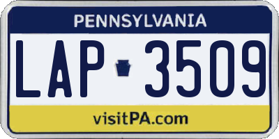 PA license plate LAP3509