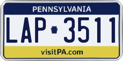 PA license plate LAP3511