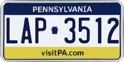 PA license plate LAP3512