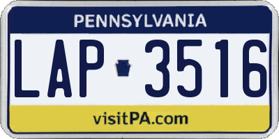 PA license plate LAP3516