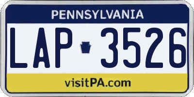 PA license plate LAP3526