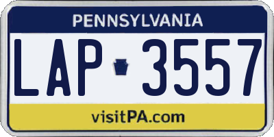 PA license plate LAP3557