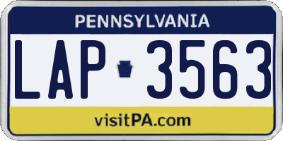 PA license plate LAP3563