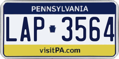 PA license plate LAP3564