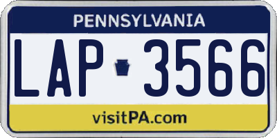 PA license plate LAP3566