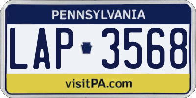 PA license plate LAP3568