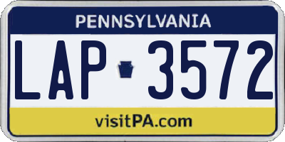 PA license plate LAP3572