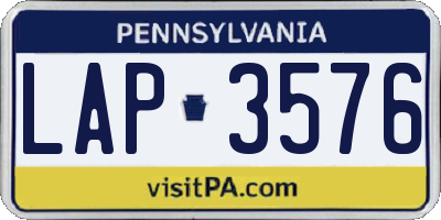 PA license plate LAP3576