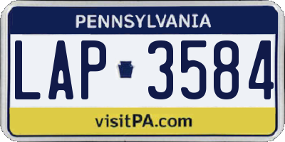 PA license plate LAP3584