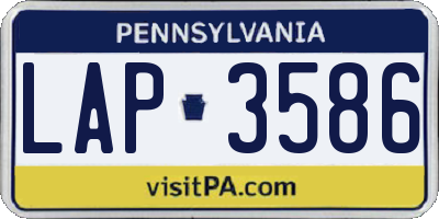 PA license plate LAP3586