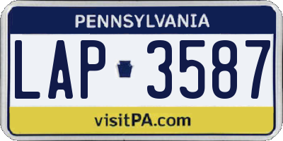 PA license plate LAP3587