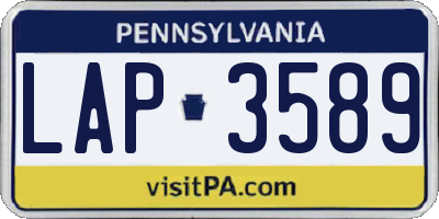 PA license plate LAP3589