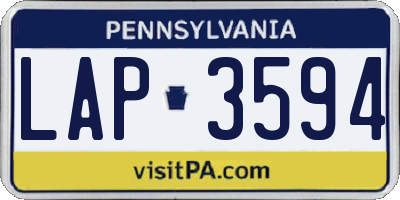 PA license plate LAP3594