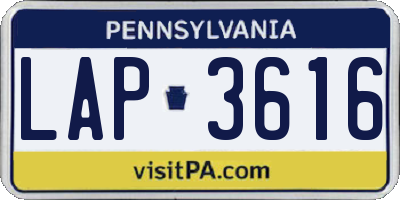 PA license plate LAP3616