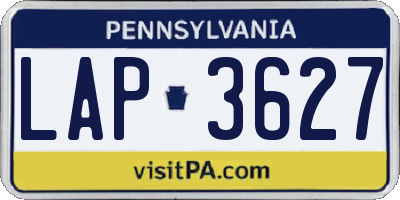 PA license plate LAP3627