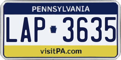 PA license plate LAP3635