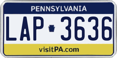 PA license plate LAP3636