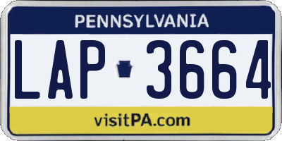 PA license plate LAP3664