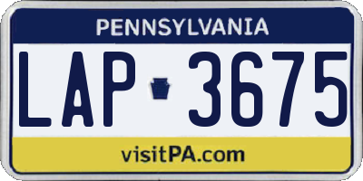 PA license plate LAP3675