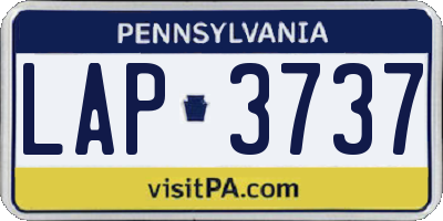 PA license plate LAP3737