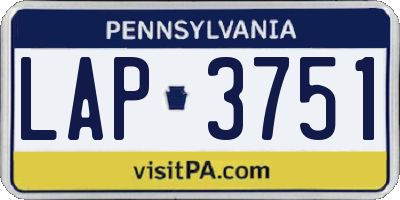 PA license plate LAP3751