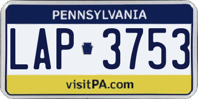 PA license plate LAP3753