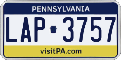 PA license plate LAP3757