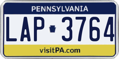 PA license plate LAP3764