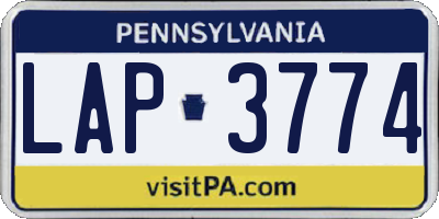 PA license plate LAP3774
