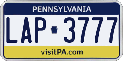 PA license plate LAP3777