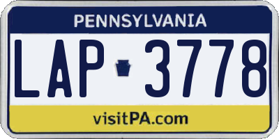 PA license plate LAP3778