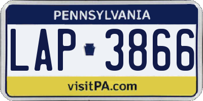 PA license plate LAP3866