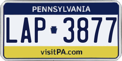 PA license plate LAP3877