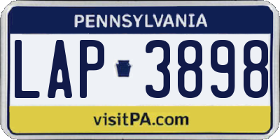 PA license plate LAP3898