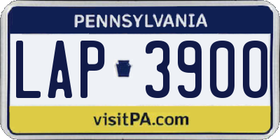 PA license plate LAP3900