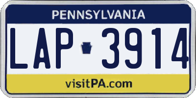 PA license plate LAP3914
