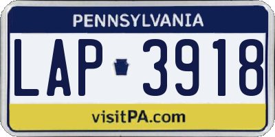 PA license plate LAP3918