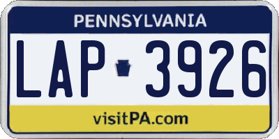 PA license plate LAP3926