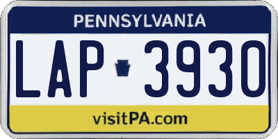 PA license plate LAP3930