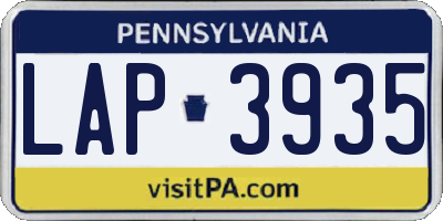PA license plate LAP3935