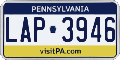 PA license plate LAP3946
