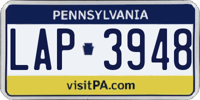 PA license plate LAP3948