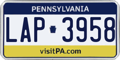 PA license plate LAP3958