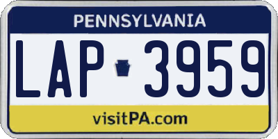 PA license plate LAP3959