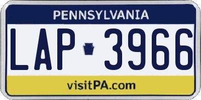 PA license plate LAP3966
