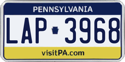 PA license plate LAP3968