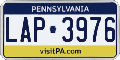 PA license plate LAP3976