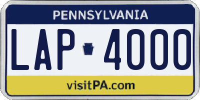 PA license plate LAP4000