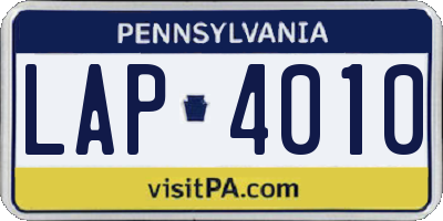 PA license plate LAP4010