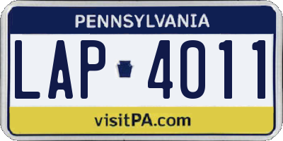 PA license plate LAP4011
